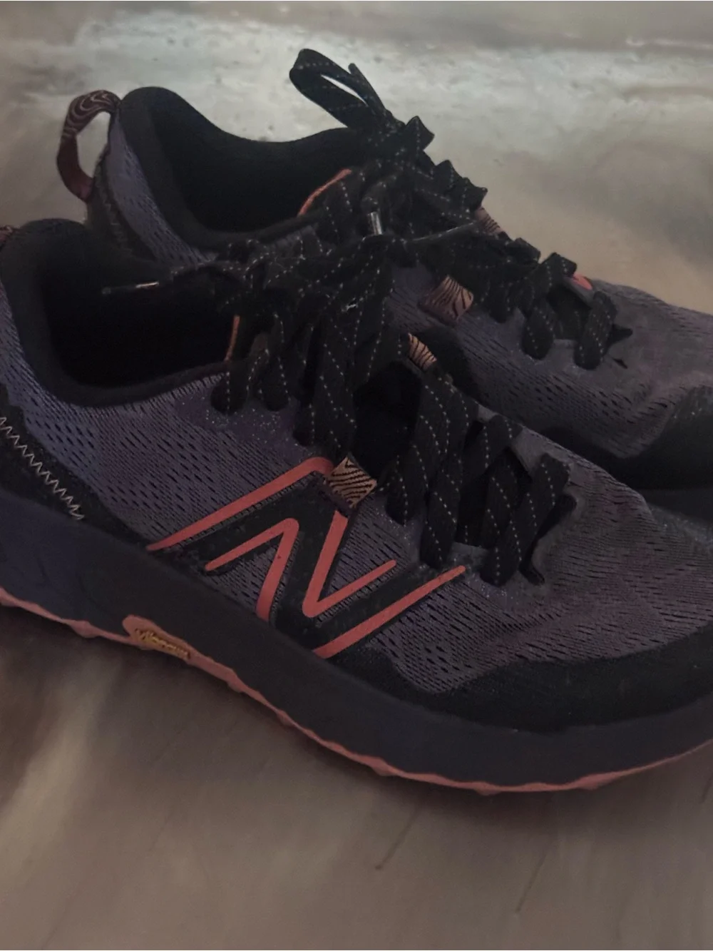 Women's Black Athletic Sneakers with Coral Accents